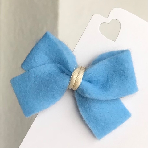 Laço Lou Lou de Feltro - Azul Claro