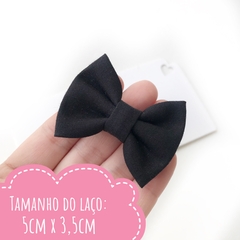 Laço gravatinha de tecido (5cm) - Rosa Bebê - comprar online