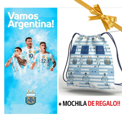 TOALLON AFA Argentina Messi Secado Rápido Original + MOCHILA DE REGALO en internet