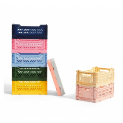 Canasto Organizador Plegable Y Apilable Cajon Amarillo