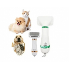 Cepillo Secador Quita Pelos Pelusas Mascotas 2 En 1 Masajes