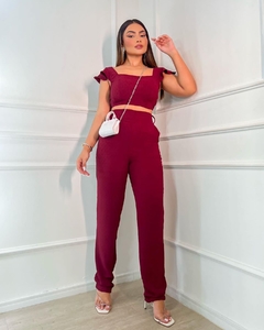 Conjunto crepe - vinho