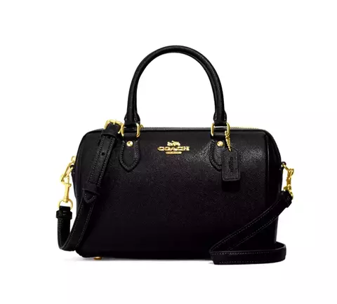 Bolso Coach Rowan Leather Satchel Crossbody Negro Ch282