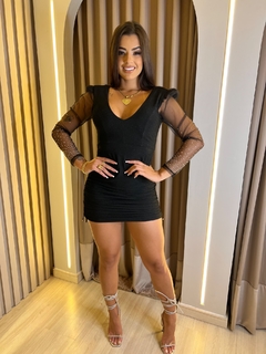 Vestido Manga strass - Fernanda Cristina Boutique