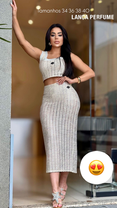 Saia Super midi com Shortinho Macrâme