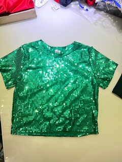CROPPED DE LANTEJOULA - Fernanda Cristina Boutique