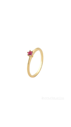 Anel mini solitário pink