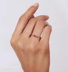 Anel mini solitário pink - comprar online