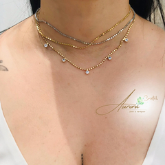 Choker paetês com zircônia