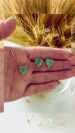Conjunto Coração Verde limão