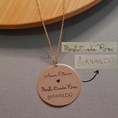 Colar medalha personalizado com desenho Banho ouro 18k - comprar online