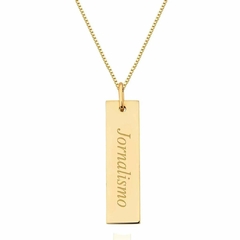 Colar placa vertical com nome personalizado na internet