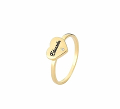 Anel ponto de luz com nome Personalizado Banho Ouro 18K - comprar online