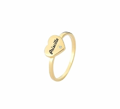 Imagem do Anel ponto de luz com nome Personalizado Banho Ouro 18K