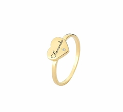 Anel ponto de luz com nome Personalizado Banho Ouro 18K - loja online