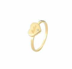 Anel ponto de luz com nome Personalizado Banho Ouro 18K - Oluche Semijoias personalizadas