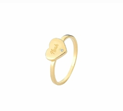 Anel ponto de luz com nome Personalizado Banho Ouro 18K