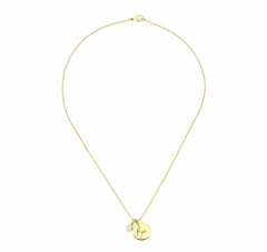 Imagem do Colar personalizado medalha com nome Manuscrito ponto de luz.