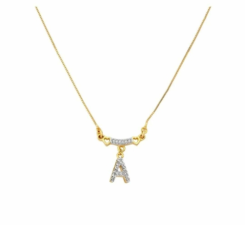 Colar personalizado letra cravejado com zircônias