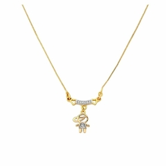 Colar personalizado 1 pingente filhos cravejado com zircônias Banho ouro 18k na internet