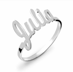 Anel com nome personalizado cursivo - Oluche Semijoias personalizadas