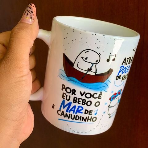 Caneca Flork - Por você eu bebo o mar de canudinho