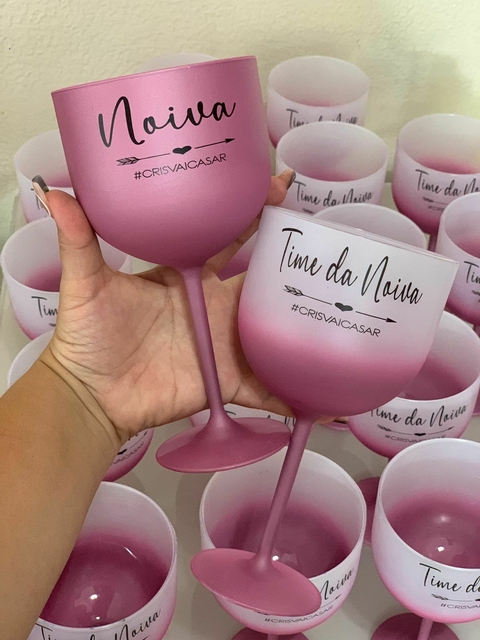 Kit c/ 12 Taças Gin Degrade Personalizadas + 1 Taça Envelopa
