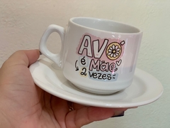 Xícara com pires Avó é mãe 2 vezes - comprar online