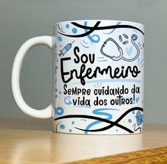 Caneca de Cerâmica Flork - Profissão Enfermeira/Enfermeiro - Juhh Personalizados