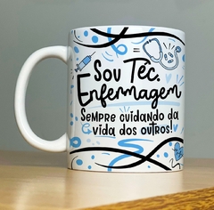 Caneca de Cerâmica Flork - Profissão Téc de Enfermagem - Juhh Personalizados