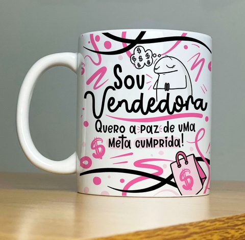 Caneca de Cerâmica Flork - Profissão Vendedora/Vendedor