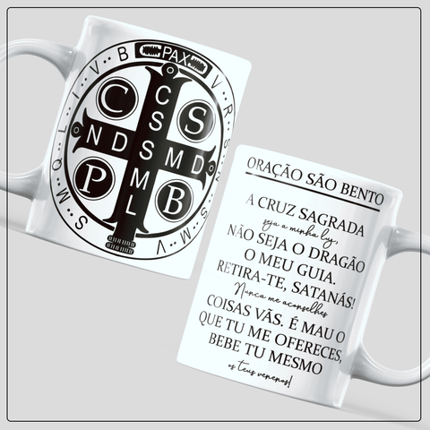 Caneca de Cerâmica Oração de São Bento
