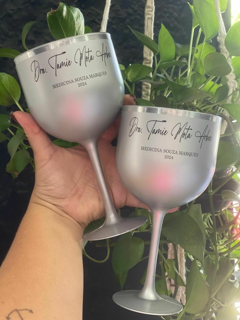 Kit c / 10 Taças Gin Envelopada com Borda Metalizada