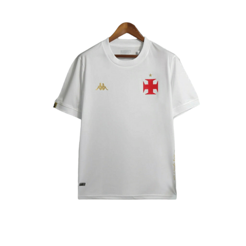 Camisa Vasco da Gama III 23/24 - Torcedor Kappa Masculina -Branca com detalhes em dourado