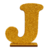 Letra "J" Mdf com Glitter Dourado