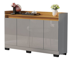 Aparador Buffet Primus Real – 4 Portas, Ônix/Mel - comprar online