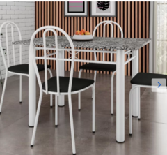 Conjunto Mesa e 4 Cadeiras Monique Artefamol Branco/preto