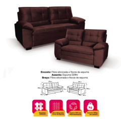 Conjunto Estofado Premium Plus 3/2 Lugares - Linha Ouro - Elegância e Conforto (300,400) - comprar online