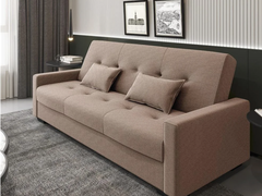 Sofá-Cama Matrix Donna 200cm em Veludo Capuccino – Sofisticação e Conforto para Seu Ambiente