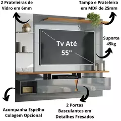 Painel Suspenso Intense para TV de até 55 polegadas – Moderno e Compacto - Móveis a Pronta Entrega | BEM BARATO MÓVEIS E ESTOFADOS