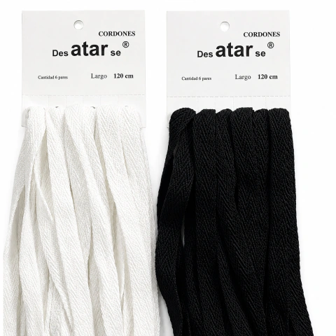 Cordones Chatos Anchos 20mm (Tipo Vans) x 6 Par.