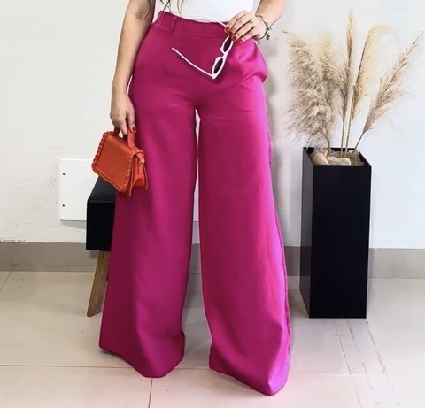 Calça Pantalona Alfaiataria Pri - Pink