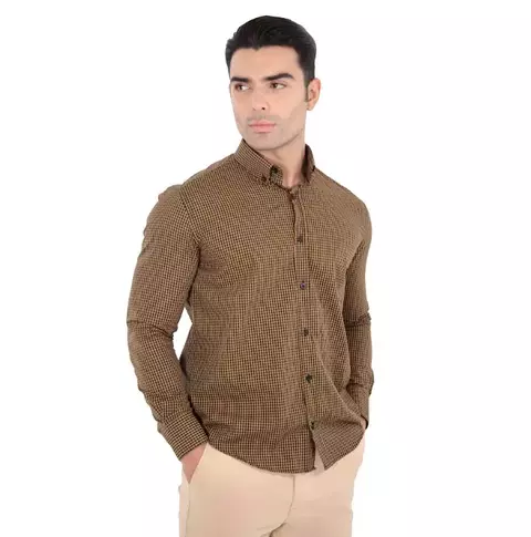 Camisa ML Slim Fit Xadrez - Amarelo e Preto