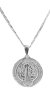 Cadena Con Dije San Benito Con Cruz De Pura Plata Fina 925 - comprar en línea