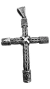 Dije Cruz De Pura Plata Fina Tejido Espiga Grande Solida 6cm x 4cm - comprar en línea