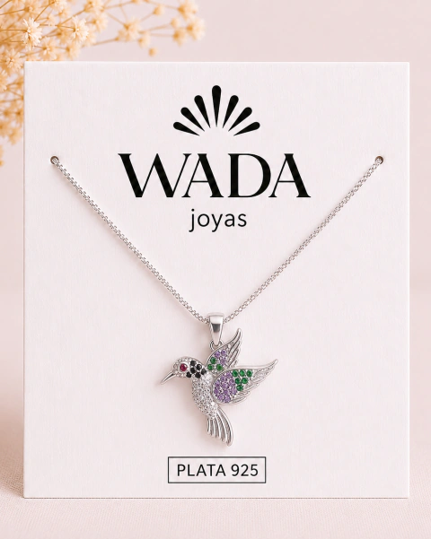 Dije Colibrí Multicolor (D00-100) - (Sin Cadena)