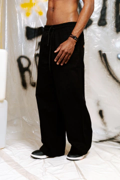 CALÇA OVERSIZED PRETO SARJA - comprar online