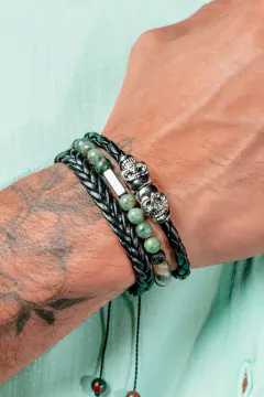 PULSEIRA ENIGMA DE COURO PRETO - buy online