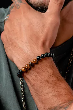 PULSEIRA NOAH DE PEDRA NATURAL ÁGATA PRETA - buy online