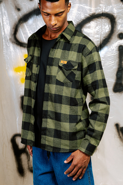 CAMISA MANGA LONGA FLANELADA XADREZ VERDE PRETO - buy online